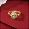 Set de Aretes, Pulsera y Anillo de Pavo Real en Cloisonné de Jade Hetiano Natural con Broche de Seguridad Chapado en Oro Puro S925 Tendencia Nacional