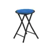 Taburete Plegable Portátil Simple para Uso en Casa, Metal Cuero Mazza con Respaldo, Silla Plegable para Dormitorio, Estudio Temporal, Taburete de Ocio, Silla de Comedor