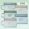 Bolsa para material escolar Bolsa A4 Sub-assunto Lição de casa Prova Classificação de dados Bolsa de armazenamento Mochila transparente Bolsa de malha para mão