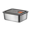 Acero inoxidable caja cuadrada pequeña cuadrado crisper caja de almacenamiento para refrigerador con tapa sellada a prueba de fugas caja de muestra caja bento