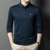 Nueva Camiseta para Hombre con Cuello de Solapa, Estilo Casual Delgado para Papá, Moda de Otoño para Personas de Mediana Edad, Top de Moda Holgado con Estilo