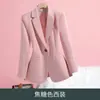 Blazer Casual para Mulheres, Novo Design Primavera e Outono 2025, Jaqueta de Terno Rosa Slim-Fit Estilo Coreano Único e Estiloso