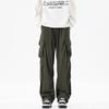 Pantalones Casuales de Pana Estilo Retro Workwear Estilo Primavera Diseño Plisado Bolsillo Grande Marca de Moda Rectos Holgados Largos