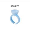 Pegamento para injerto de pestañas, soporte para tatuaje de dedo, desechable, silicona suave, anillo de segmentación de pigmento, taza, suministros para tatuajes, herramienta