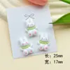 Cara Brillante Serie Conejo Arcoíris Accesorios de Resina para Manualidades Funda de Teléfono Flor para Zapato Hebilla de Zapato Parche Material para Accesorios de Cabello