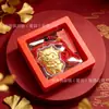 Pingente de Ovelha da Sorte para o Ano da Ovelha, Corrente para Celular com Folha de Ouro, Chaveiro de Bolsa, Enfeite de Carro com Fio Vermelho, Brinde Promocional