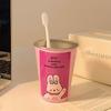 Taza de Enjuague Bucal de Acero Inoxidable 304 con Dibujos de Conejo y Oso para Parejas, Aspecto Elegante y Linda, para el Hogar y Estudiantes para Lavarse y Cepillarse los Dientes