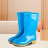 Botas de Lluvia de Caña Alta Forradas de Felpa Suela de Goma Antideslizante para Mujer Botas de Lluvia Cálidas de Invierno Zapatos de Goma de Algodón para Adultos de Media Pantorrilla