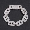 Colar de hip hop europeu e americano pulseira nariz de porco zircônia cúbica T 15mm rap rapper acessórios de hip hop masculinos transfronteiriços