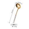 Juego de Utensilios de Cocina de Acero Inoxidable de Lujo Ligero Nórdico Juego de Siete Piezas Mango de Cerámica Cucharón Cuchara para Sopa Colador Suministros de Cocina Utensilios