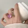 Anillo Flor de Dopamina para Mujer, Accesorio de Diseño Nicho, Anillo para Dedo Índice, Anillo Apilable de Perlas para Vacaciones en la Playa, Anillo Muy Hermoso