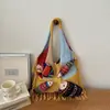 Bolso de tendencia de moda transfronterizo para mujer, nuevo estilo perezoso, casual, para el trabajo, tejido, de un solo hombro, bolso tote versátil