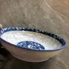 Porcelana azul y blanca de alta temperatura bajo vidriado 003 impresión plato Libby de 7 pulgadas 7''8'' almohadilla de plato libi impresión por tampón