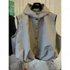 2026 Moda Chaleco Deportivo Casual con Capucha Hombres Mujeres Chaqueta sin Mangas Cortavientos Holgado Casual Nicho Otoño Nuevas Llegadas
