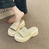 Sandalias de Tacón Alto con Suela Gruesa para Verano para Mujer 2025 Nuevas Pantuflas de Plataforma para Personas Bajas para Aumentar Altura Sandalias de Playa