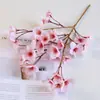 Flor de Cerezo Artificial Individual Cruzada Tela de Seda Arreglo Floral de Pie para Sala de Estar Interior Flor Artificial Decoración Flor Artificial