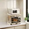 Prateleira multifuncional para micro-ondas, rack de armazenamento de cozinha multicamadas para panelas de arroz, organizador de bancada, uso doméstico, prateleira multicamadas retrátil