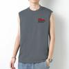 Camiseta sin mangas de algodón puro de verano para hombre, moderna, deportiva, fitness, baloncesto, con cintura y hombros descubiertos, sudadera blanca