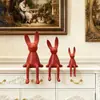 Figura Creativa de Conejo de Orejas Largas para Aliviar el Estrés con Acabado de Alta Gama, Decoración de Lujo Ligero para Sala de Estar, Mueble de TV, Aparador de Vinos, Recibidor y Decoración del Hogar
