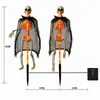 Luces de cadena de Halloween transfronterizas, luces de suelo de calavera, luces decorativas de ambiente para patio exterior y césped alimentadas por energía solar, esqueleto simulado