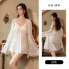 DZ Rose Sexy Camisola com Dupla Camada Cobrindo o Peito Decote em V Tentação com Bojo Alças Robe Conjunto de Lingerie Íntima 6562