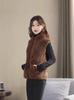 Chaleco polar para mujer chaleco otoño e invierno con forro polar cálido polar de doble cara chaleco con cuello de polar coral