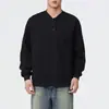 Outono 2024 Novo Design Moderno Senso Henry Gola Casual Suéter Masculino Americano Pesado Solto Base Top