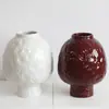 Cerámica Roja Florero Hecho a Mano Japonés Decoración del Hogar Adornos Sala de Estar Nicho Casa de Huéspedes Sala de Té Arreglo Floral Nuevo Chino