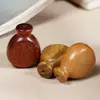 Gato tallado de sándalo, jarrón pequeño, accesorio, amuleto de bolsa de la suerte, colgante de juego cultural DIY, estilo retro creativo, adorno para llavero