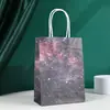 Sacola de presente de aniversário, sacola de papel kraft com desenho animado, sacola de embalagem para viagem, sacola para embrulho de presente de festa de feriado infantil, bolsa de mão