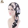 Tampa de turbante com estampa de cetim banda elástica envoltório tampa de pirata touca condicionadora de cabelo touca JDT-217C