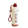 Taza de Hielo con Bola Flotante, Taza Termo de Acero Inoxidable de Doble Capa de Aspecto Elegante, Taza Portátil con Cuerda y Popote, Vaso Lindo con Animales