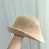 Novo Chapéu de Pescador de Lã Tricotada para Mulheres com Bordas Dobradas, Outono e Inverno Quente Versátil Retrô Britânico Chapéu Balde Fedora Estilo Japonês