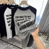 Camiseta de manga larga de marca moderna estilo americano Industria Pesada para mujer 2024 Nuevo Otoño e Invierno Estilo Perezoso BF Holgada Prenda Interior