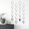 Pegatinas de Pared Espejo de Gota de Agua de Doble Capa Transfronterizas Decorativas Acrílico Espejo de Lágrima Autoadhesivo Pared de Fondo de Sala de Estar Pegatinas de Rombo