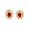Populares Aretes Ovalados de Diamante con Incrustaciones de Encaje Transfronterizos Collar de Oro de Arena Vietnamita de Moda Joyería de Oro Imitación Duradera que No se Desvanece