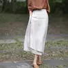 Nueva ropa de verano para mujer con diseño retro, cintura semi-elástica, falda línea A que rejuvenece, moderna y estilizada media falda