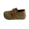 Sapatos Birkenstock-Style de Couro Genuíno com Solado Macio e Cobertura Total com Aumento de Altura Oculto, Confortáveis para Mulheres, Loafers de Calçar, Sapatos Baixos de Uso Duplo