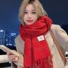 Bufanda de Cuadros Beige Británico Nueva de Invierno para Mujer Estilo Chanel Pequeño de Alta Gama Bufanda Larga Cálida Versátil para Estudiantes Parejas