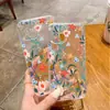 Funda para Teléfono Móvil de Comercio Exterior con Flores de Colores Pintadas a Mano y Hojas Verdes, Funda Fina y Transparente para iPhone 17, Funda Suave de Cobertura Total para Apple 18Pm