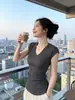 Blusa de Tricô Verão Nova Estilo Coreano com Decote V em Liocel, Manga Curta Levemente Bufante, Cor Sólida Simples para Mulheres