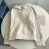 Sudadera con Capucha y Media Cremallera Estilo Retro Americano con Forro Polar, Sensación de Alta Gama, Algodón Puro, Elegante y Versátil, Chaqueta de Moda para Personas Menudas