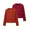 Fabricante de ropa para mujer transfronterizo al por mayor 2026 AliExpress artículo más vendido chaqueta de cuello redondo de manga larga