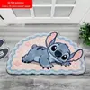 Alfombra de suelo de cachemira sintética con forma de dibujos animados de anime para la entrada, felpudo absorbente, alfombra linda antideslizante fácil de cuidar para el dormitorio
