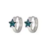 Brincos de Tarraxa Estrela Azuis da Moda para Mulheres 2025 Novos Brincos de Argola Elegantes de Alta Qualidade Brincos Versáteis de Nicho Atacado