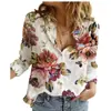 Comércio Exterior Transfronteiriço 2024 Cardigã Feminino Europeu e Americano Estampa de Flores 3D Manga Longa Camisa Feminina Top de Alta Qualidade Versátil