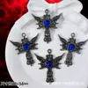Accesorios de Estilo Oscuro Estilo Europeo y Americano Mariposa Negra Pistola Cruz de Rosa Colgante Pulsera de Cuentas DIY Collar