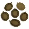 Acessórios para Joias DIY de Liga 35*25mm Diâmetro Interno Oval Base de Pedra do Tempo Decoração de Colar Pingente C84