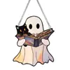 Atrapasol Halloween Nuevo Producto Transfronterizo Fantasma Lindo Acrílico Fantasma 2D Decoración Colgante para Ventana de Jardín Decoración del Hogar