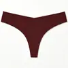 Tanga Femenino Sin Costuras de Seda Helada Transfronterizo Estilo Europeo y Americano T-Back Invisible Transpirable de Cintura Baja para Fitness Bikini